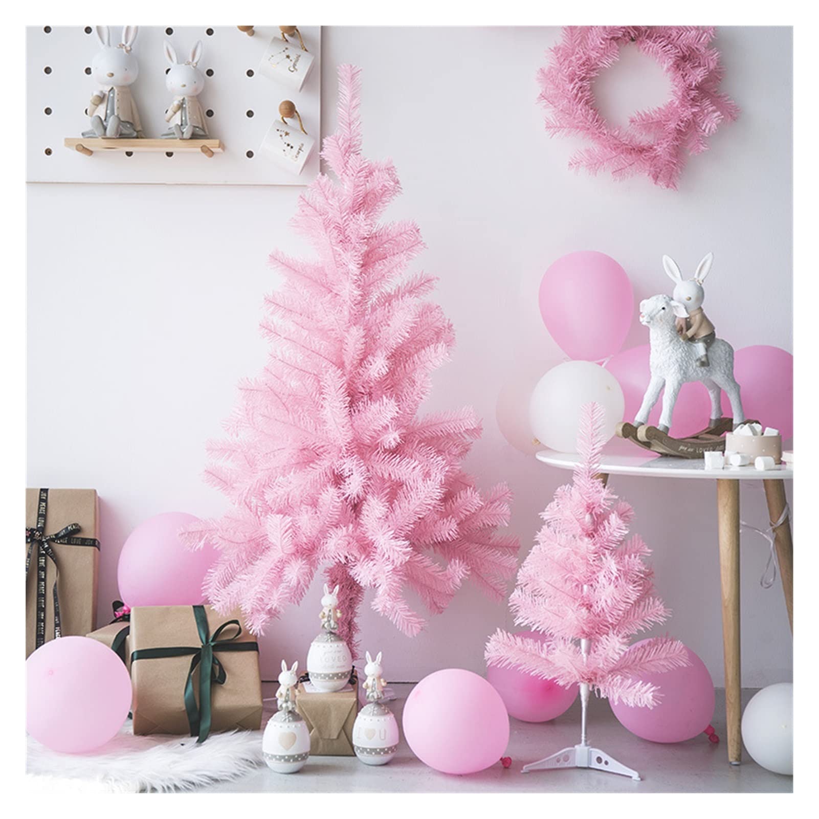 Albero di Natale 60/120/180 CM Romantico Rosa Decorazioni for l'albero di Natale Ghirlanda Lunga Vite Pallina di Natale Centro commerciale Disposizione delle finestre Prop Jingxin(Wreath-s)