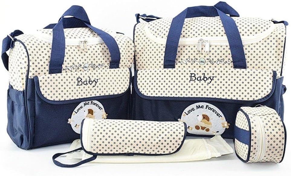 Set of 2 Baby Changing Bags + Baby Bottle Bag + Lunch Kit + Waterproof Mat to exchange the compact layers ideal for traveling
