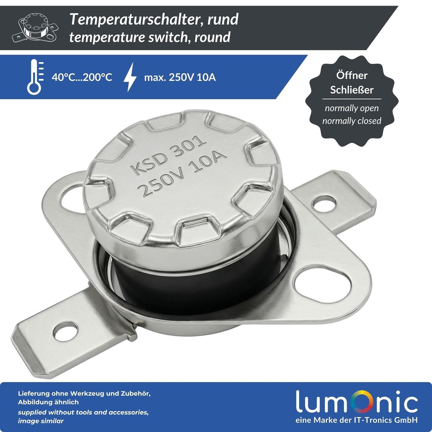 KSD301 KSD302 Thermoschalter Schließer / Öffner Temperaturschalter 40°C - 150°C