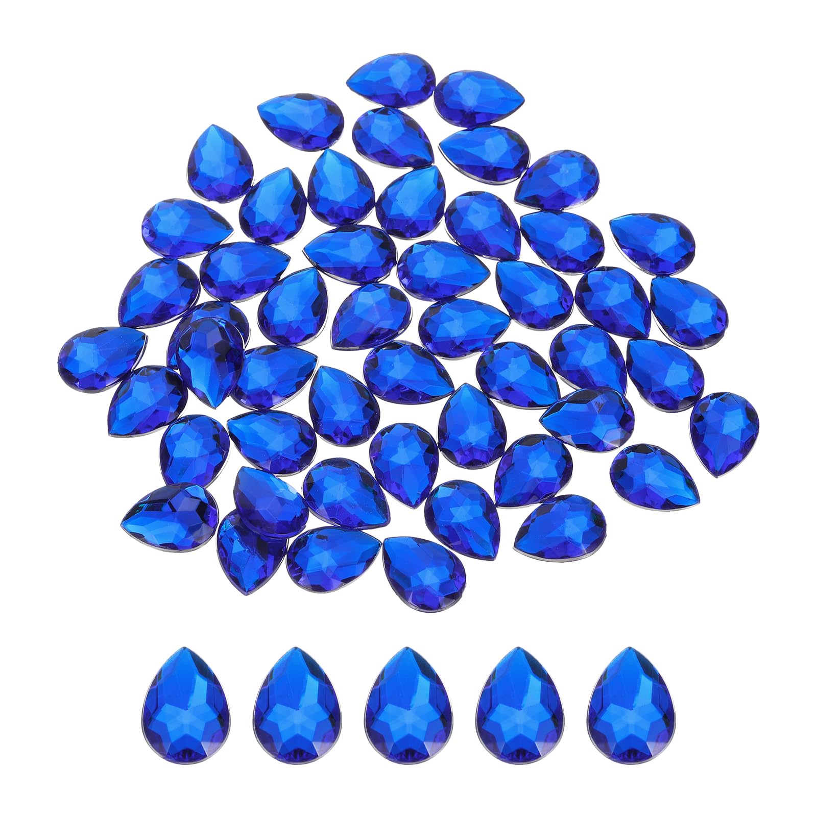 Sourcing Map Gemme Acriliche A Goccia Con Retro Piatto - 20 Pezzi Color Azzurro Per Fai Da Te - Foto 4