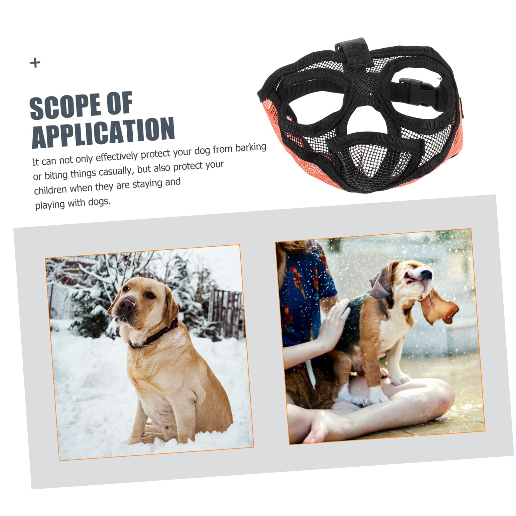 BESPORTBLE 4pièces Muselière Respirante Maille pour Chiens à Museau Court Conçue pour Aboiements Et Morsures Ajustable Et Confortable
