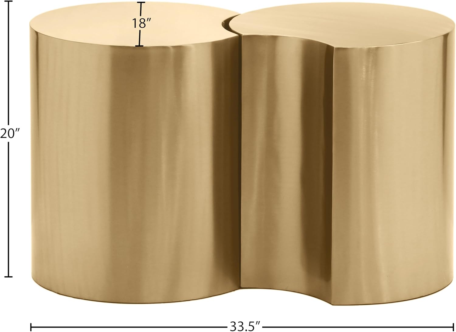 Meridian Furniture Dimple 2 Piece Gold Iron Metal End Table