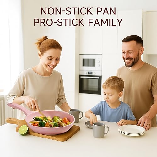 Miniatura 7 de JEETEE Juego de ollas y sartenes rosadas, antiadherentes, 23 piezas, juegos de utensilios de cocina de cocina saludable, juego de cocina de