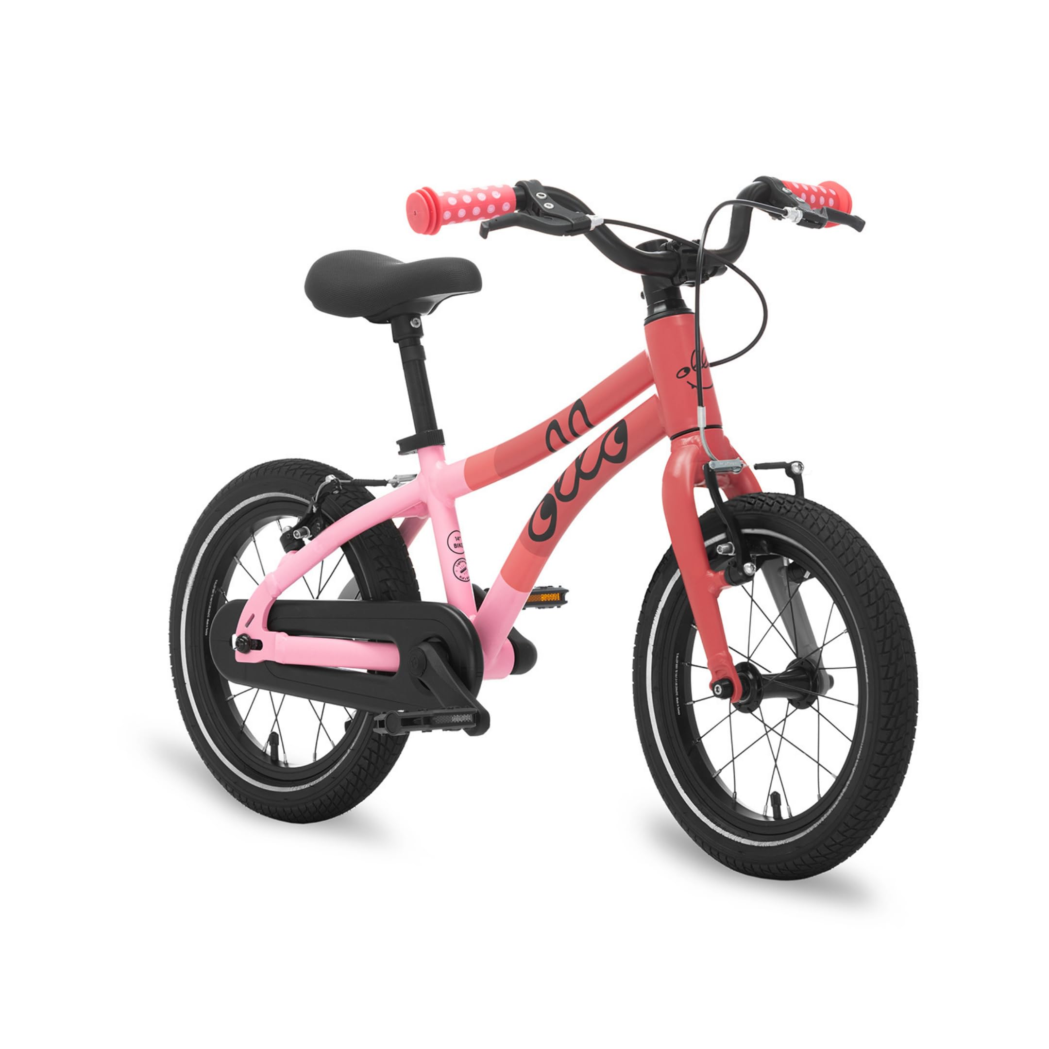 Ollo Adventure Bike 14 Zoll Kinderfahrrad ab 3 Jahre - leichtes Fahrrad für Kinder 95-110 cm - Aluminiumrahmen, kindgerechter Sattel, Bremsen, Schutzbleche, Ständer & Gym Bag
