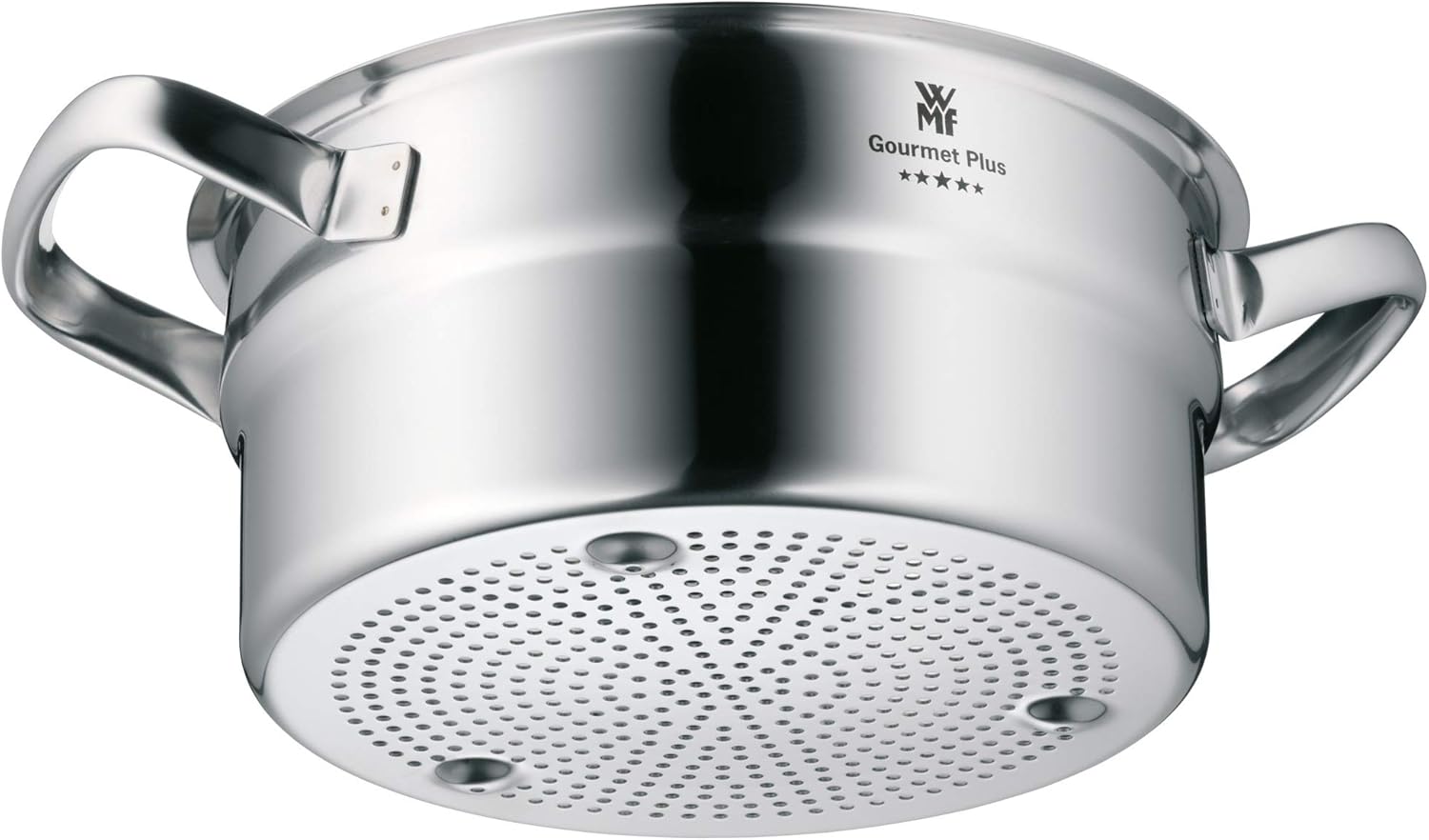 WMF 720076030 Pot Set 7-Piece Gourmet Plus Inside Scale Steam Vent Made in Germany Hollow Handles Metal Lid Cromargan® Stainless Steel Suitable for Induction Hobs Dishwasher-Safe , Silver , 61.5 x 42 x 33.5 cm