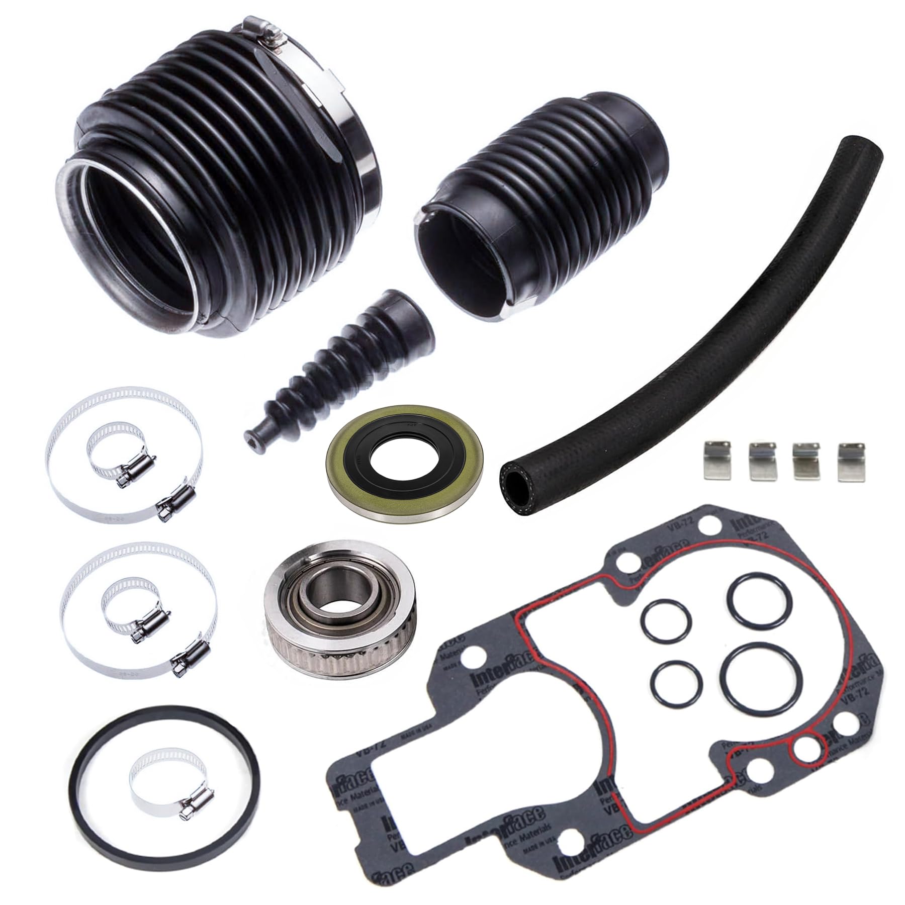 QuickMarine 803099T1 Transom Seal Service Kit for MerCruiser Alpha One Gen 2 Stern Drives Replacement for 30-803099T1 Sierra 18-8218 Bellow Kit Rubber