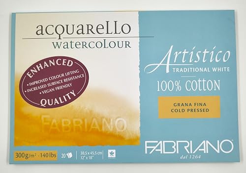Fabriano Artistico Traditional White Watercolour Blocks CP 300 GSM 30.5 X 45 CM