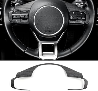 Compatible with Kia Sportage 2023 2024 2025 Steering Wheel Cover, Wood | Custom Fit Button Panel Frame Decorative Style, Reduces Wear, Durable ABS Material, Easy Install Car Interior Accessories