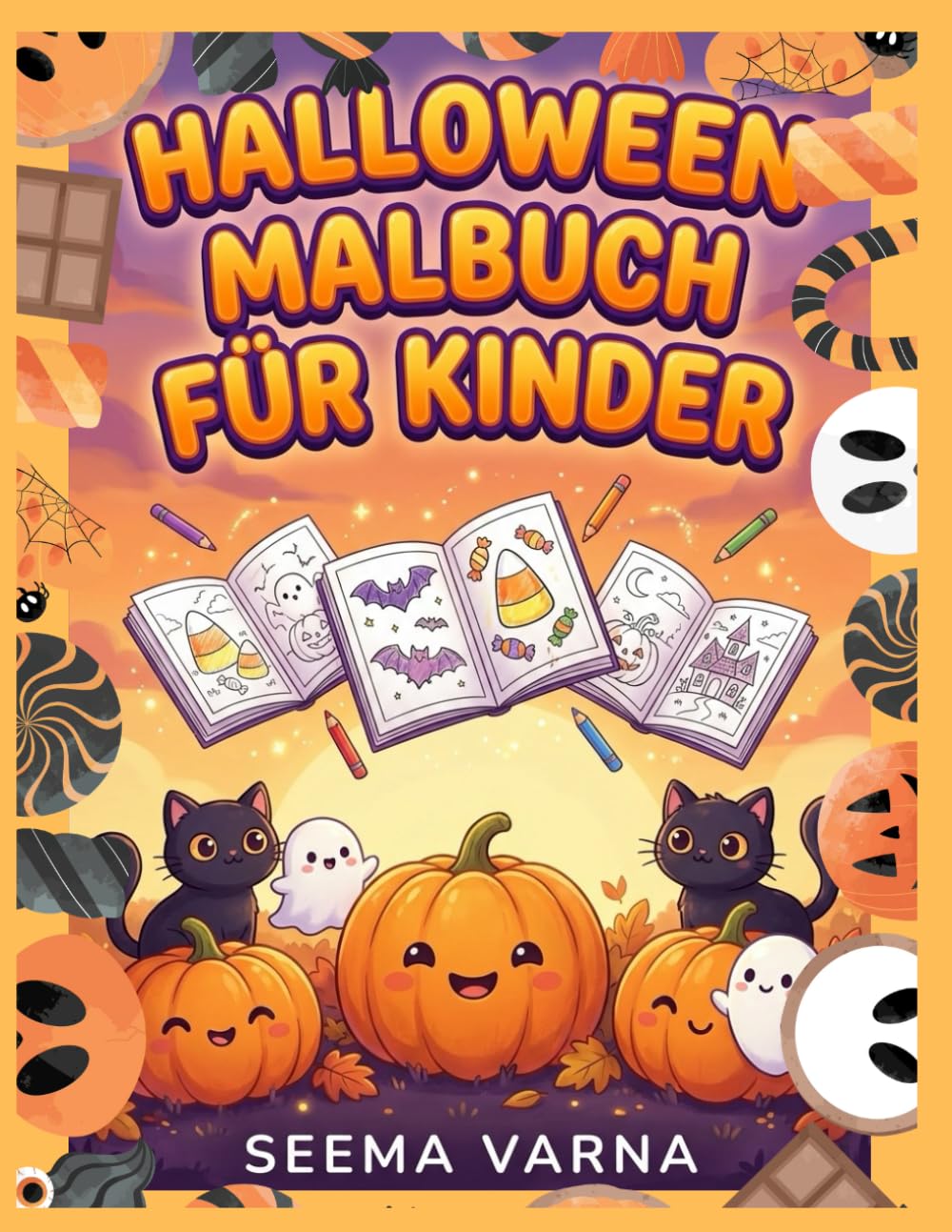 Halloween Malbuch für Kinder 2-6 Jahre: Einfache Ausmalbilder die Kreativität fördern