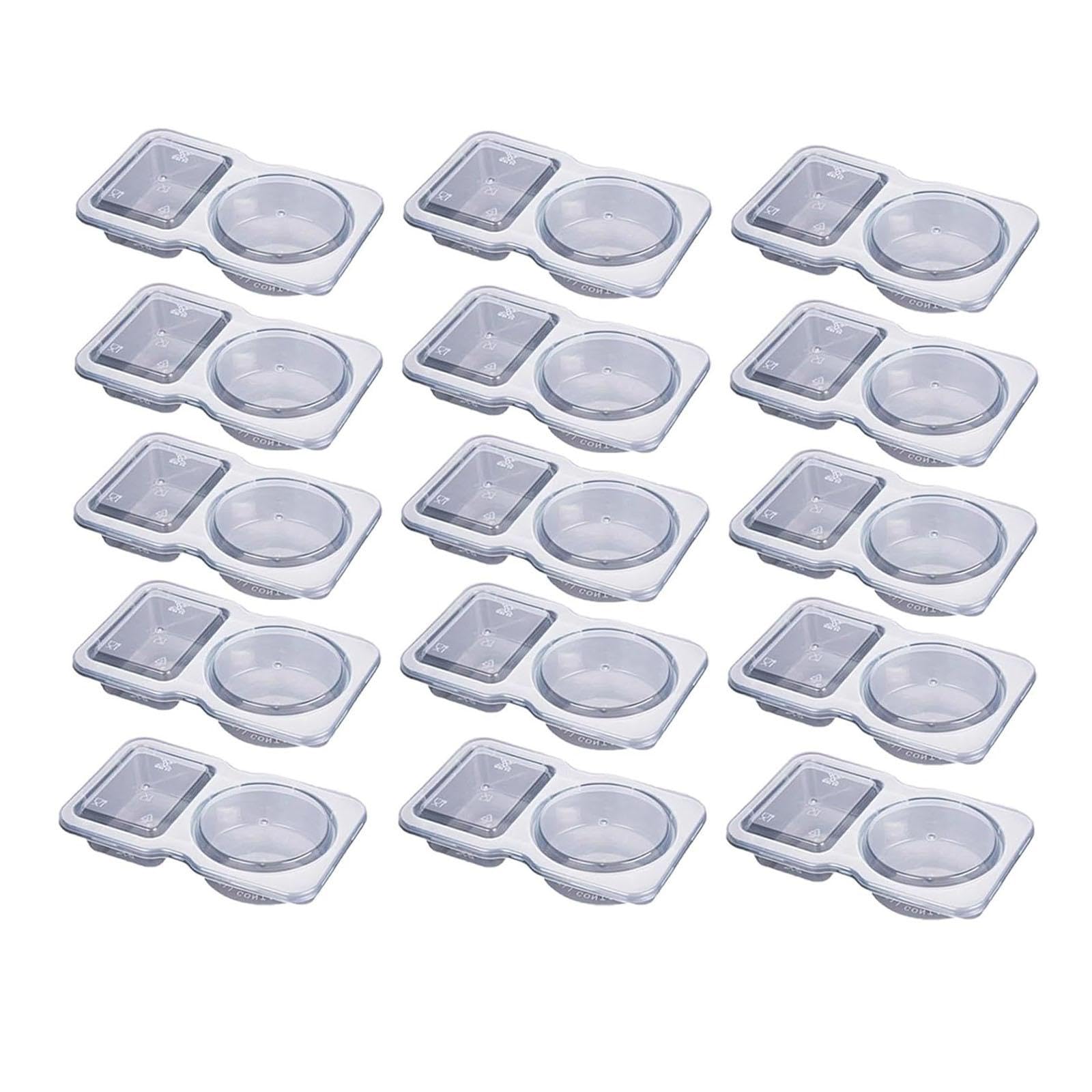 BNF 15Pcs Double Compartment Condiment Container Divided for Work Sauce Snack | Home & Garden | Kitchen, Dining & Bar | Kitchen Storage & Organization | Food Storage Containers-image-11