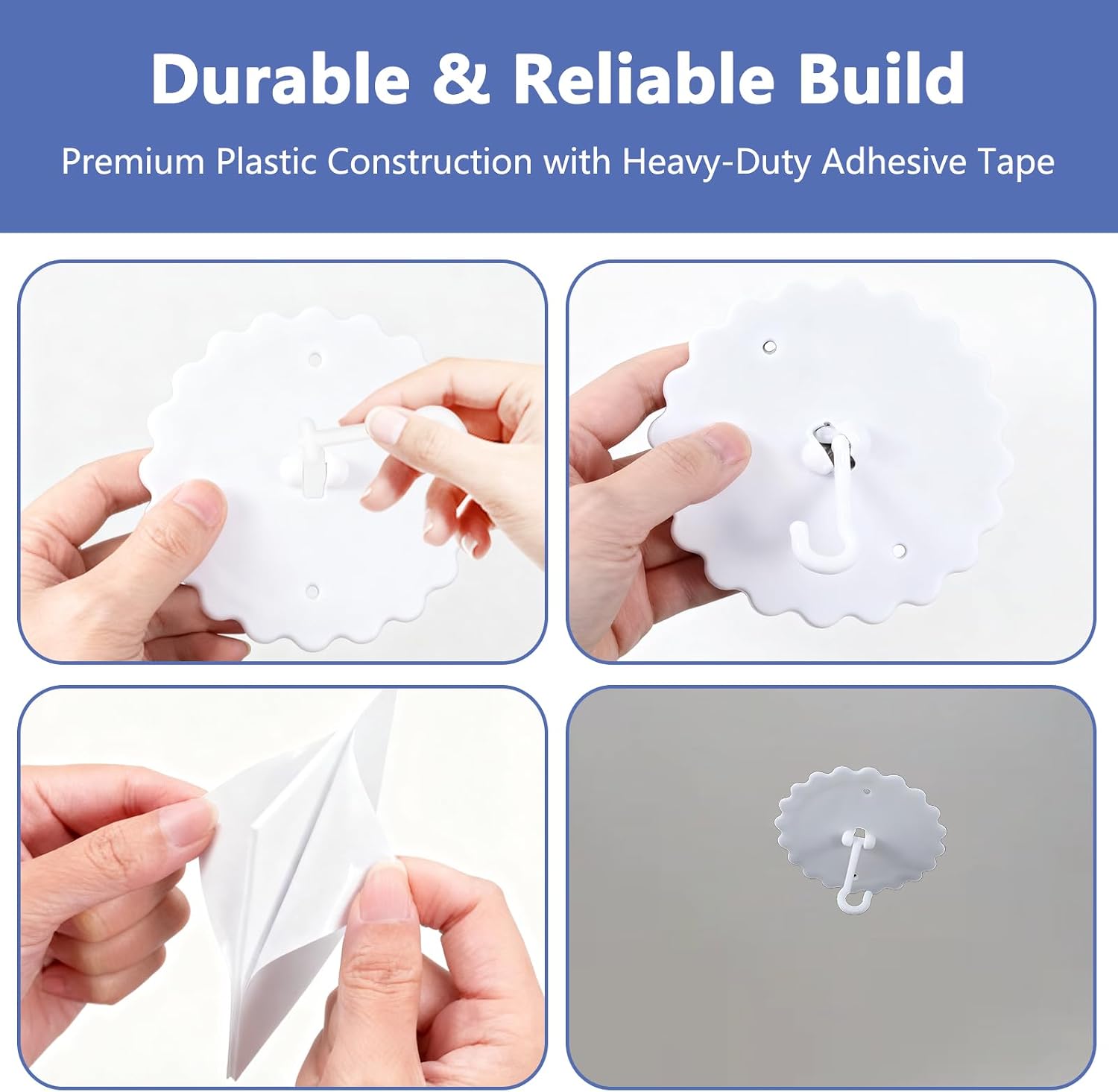 4 Sets Canopy Hooks for Ceiling Bed Crown and Wall Mount Hanging Hooks with Adhesive Tent Mosquito Net Hangers Removable Sticker Hook Anchors for Mosquiteros Flower Style