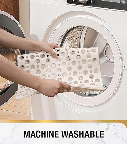 Miniatura 6 de HITSLAM Tapete antideslizante para bañera de 28 x 15 pulgadas de largo, tapete de baño de drenaje eficiente con ventosas, tapete para bañera, suave