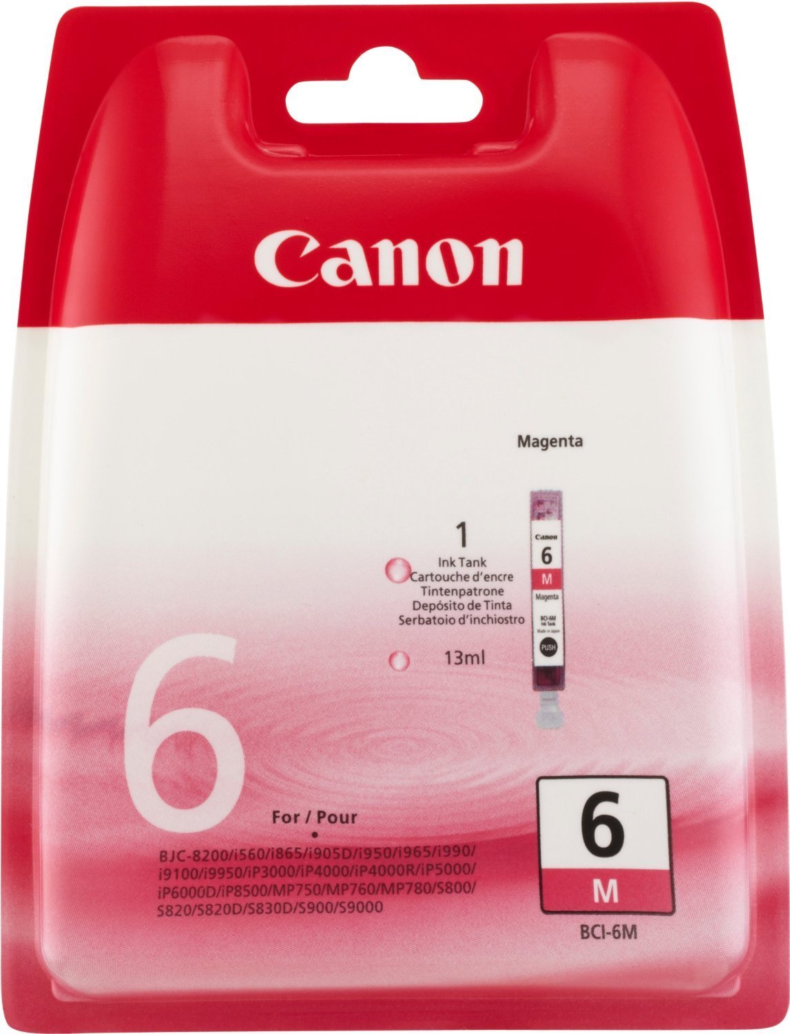 Canon 4707A002 (Bci-6 M) Ink Cartridge Magenta, 280 Pages, 13Ml Pink 4960999864792