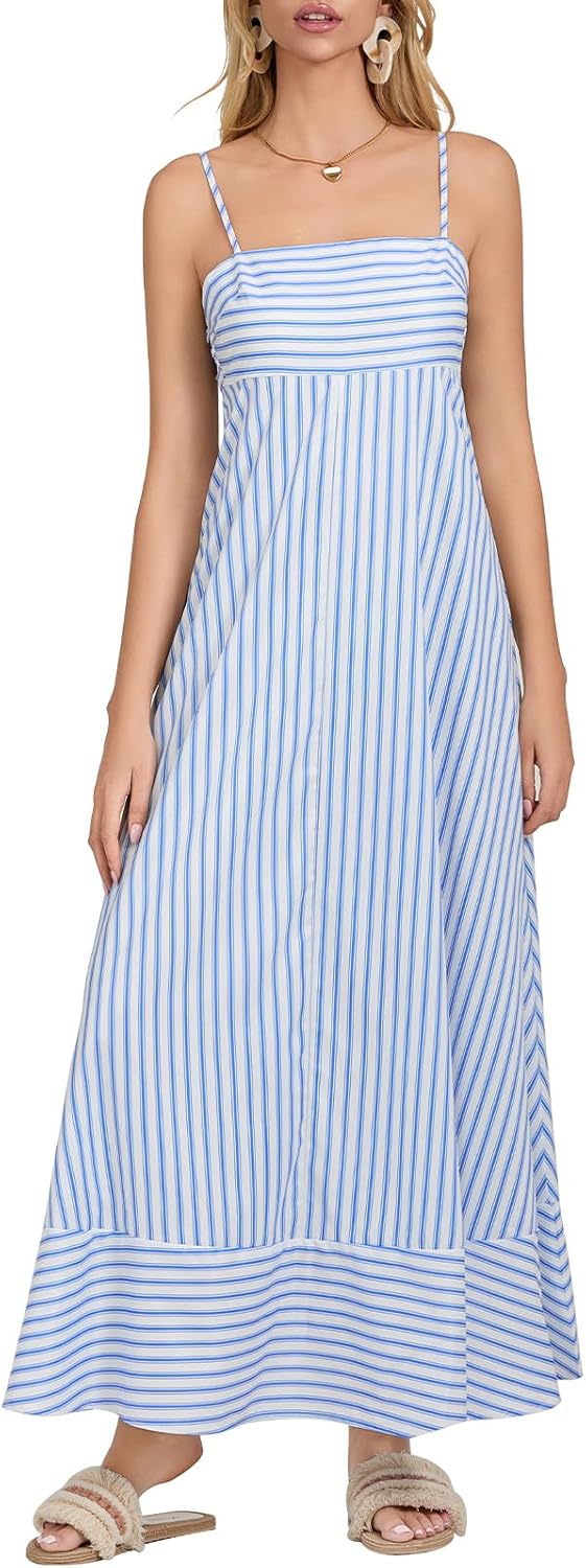 Felcia Mouwloze lange jurk, voor dames, met spaghettibandjes, effen kleur, bodycon-jurk, geschikt voor feestavondjes, maxi-jurk, Bruin, M