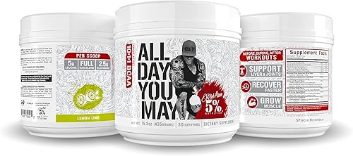 Miniatura 24 de 5% Nutrition Rich Piana AllDayYouMay BCAA Powder - Aminoácidos prémium para intra y después del entrenamiento, hidratación, resistencia,