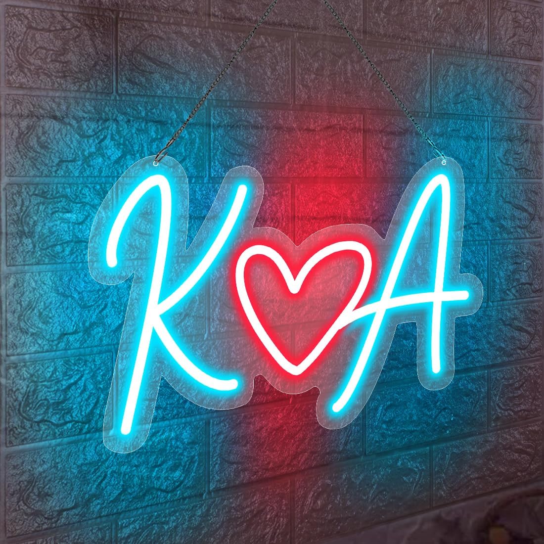 Personalized Couple Name Heart Led Neon Light for Valentines Day, Custom Lover's Name Letter Heart Neon Sign, Wedding Neon Wall Decor,Aniversary Wedding Neon Gift for Boyfrien Girlfriend (style 3)