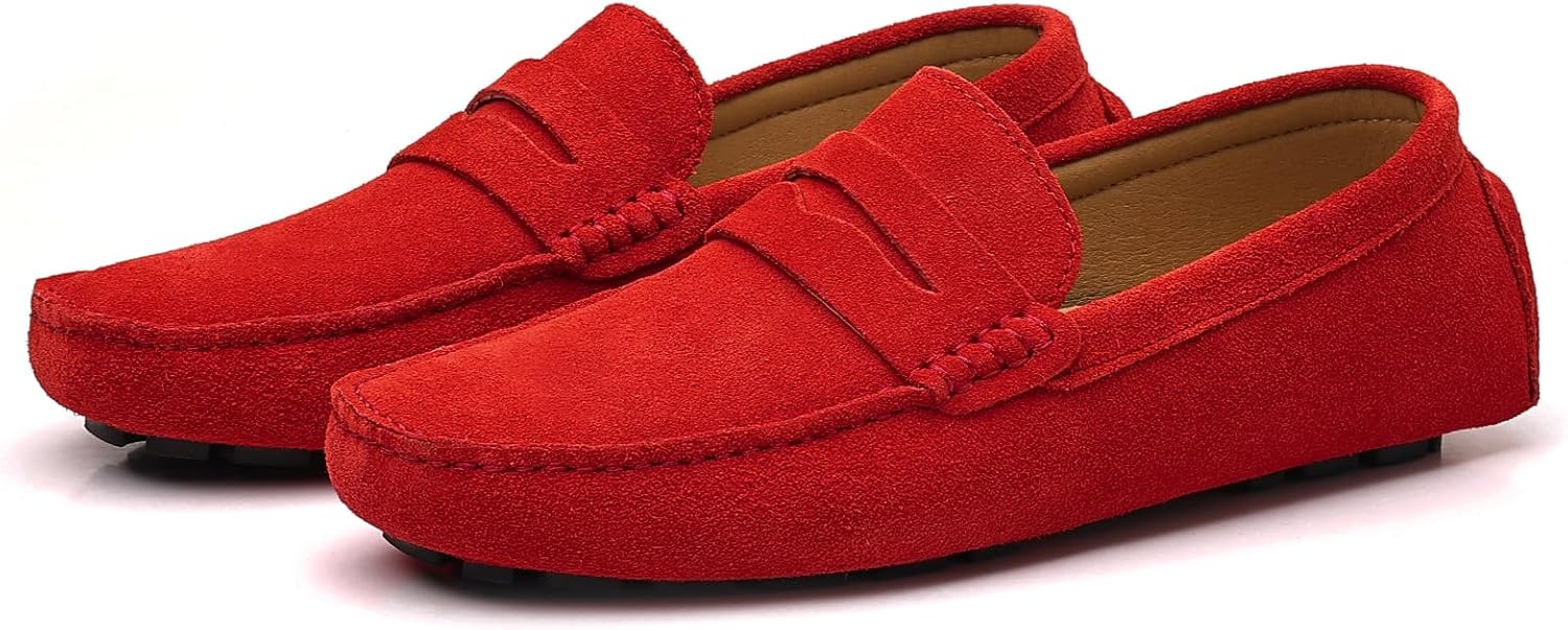 DCZTELG Men's Suede Penny Loafers - Slip-On Comfort Casual Shoes for Business & Driving - Image 3