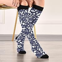 Vista 5 de KOPIRIT Merry Christmas Angel Compression Socks for Women Men Compression Stockings Circulation Support Socks Long Winter Boot Sock for Flights Gym