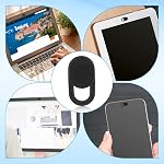 50pcs Couvertures de caméra pour ordinateur portable avant Slider, Black Ultra-Thin Webcam Cover Slide Webcam Protège votre vie privée & Sécurité pour les accessoires de tablette de téléphone de bureau portable