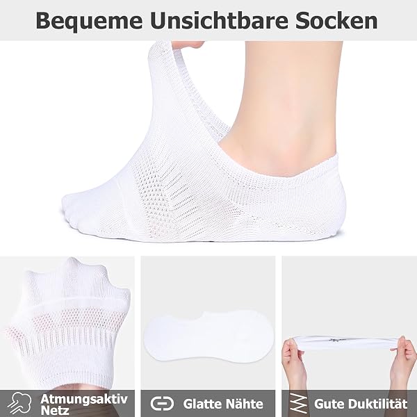 Falechay 10 Pairs Women's Invisible Socks Short Socks, Short Socks - 4