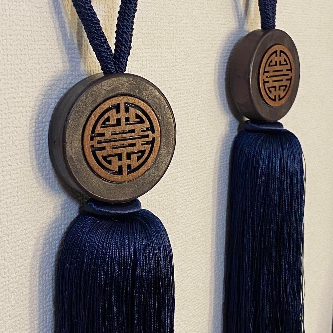 中国 カーテンタッセル ホルダー 青色 シノワズリ インテリア ブロカント ブルー