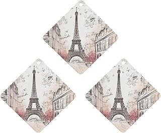 Car Air Fresheners Hanging Scented Cards for Car 3Pcs Hanging Air Freshener Fragrance Scented Cards French Paris Tour Eiffel Tower Car Aromatherapy Tablets For Car Rearview Mirror Bedroom Bathroom