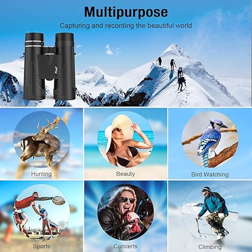 Miniatura 7 de Allkeys Prismáticos de 16 x 50 para adultos y niños, prismáticos profesionales HD con visión nocturna con poca luz, ocular de visión grande de 0.906