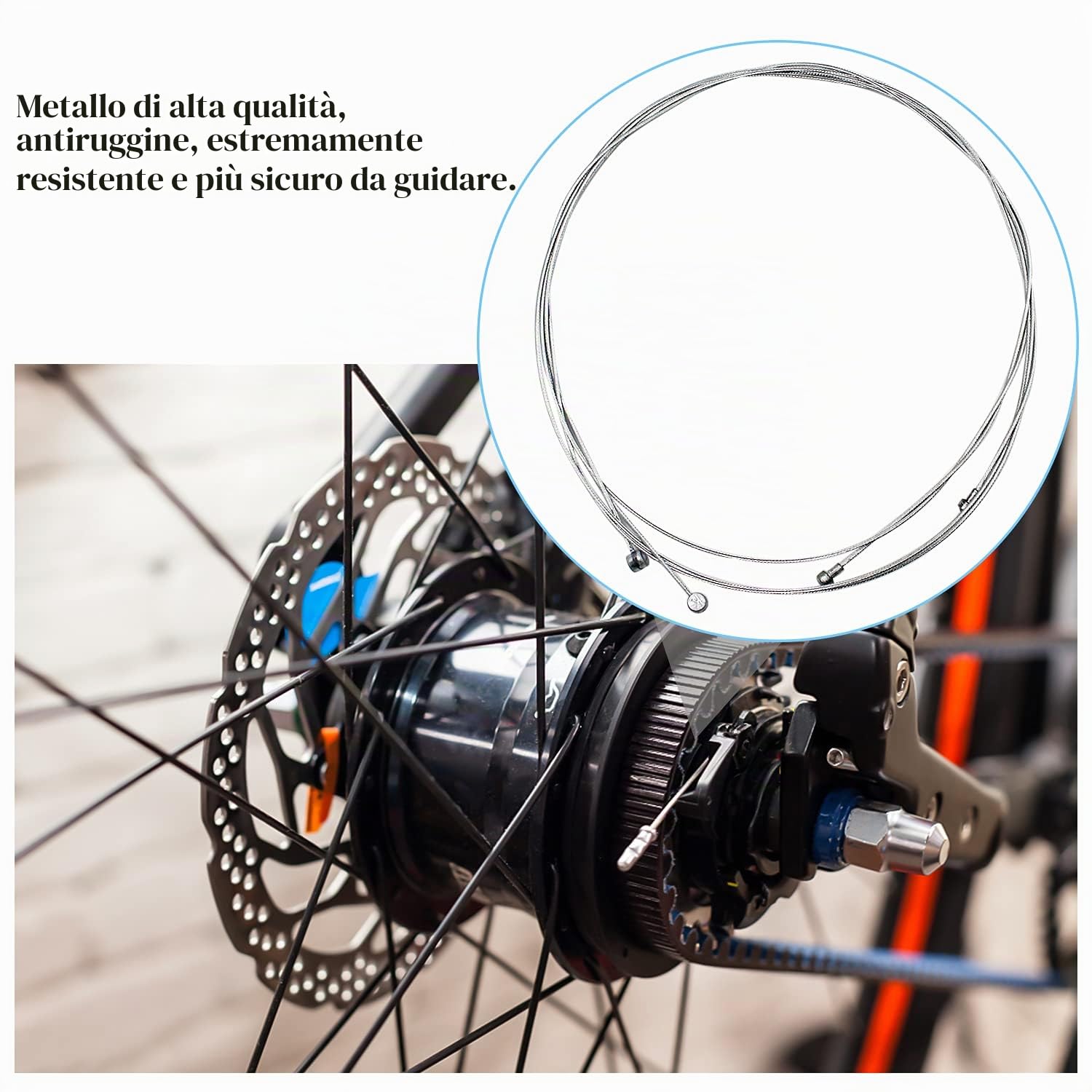 GIAK Cavo Freno Bici Kit Universale Cavi Cambio Bici cavo cambio Guaina freno bici Filo Freno Bici per MTB Montagna e Bicicletta da Strada (Bianco)
