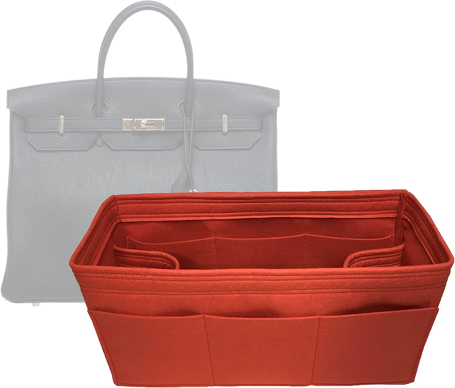 Zoomoni Premium Bag Organizer for Hermes Birkin 40 (Handmade/20 Color Options) [Purse Organiser, Liner, Insert, Shaper]