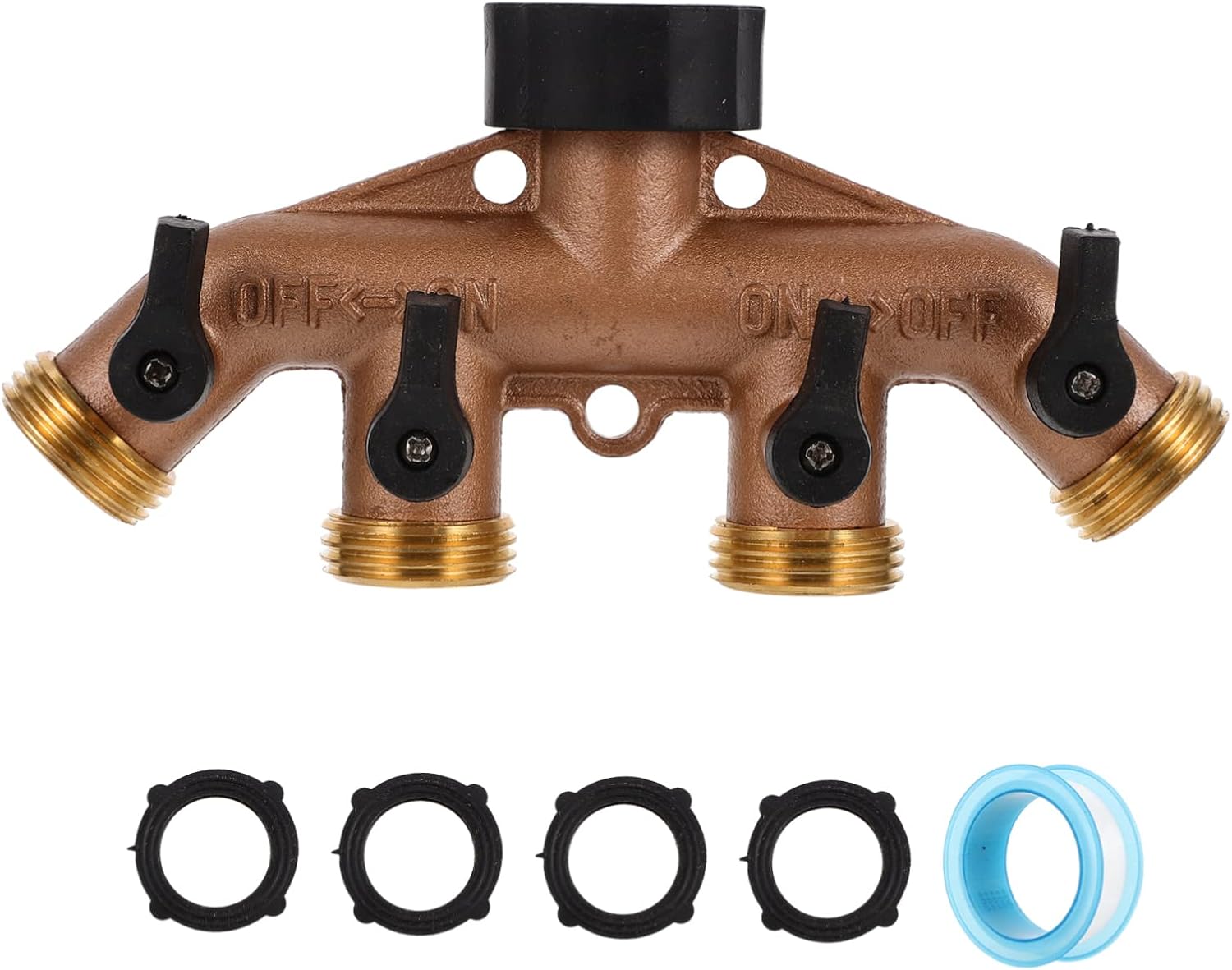 MARMERDO 1 Set 4 Hose Adapter Brass Hose Splitter Hose Pipe