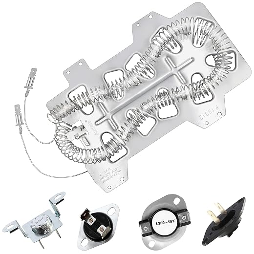 Azdele Heating Element for Samsung Dryer, Dryer Heating Element DC47-00019A for Samsung dv42h5000ew/a3 dv45h7000ew/a2 Dryer Parts, Including DC96-00887A, DC47-00016A, DC47-00018A and DC32-00007A