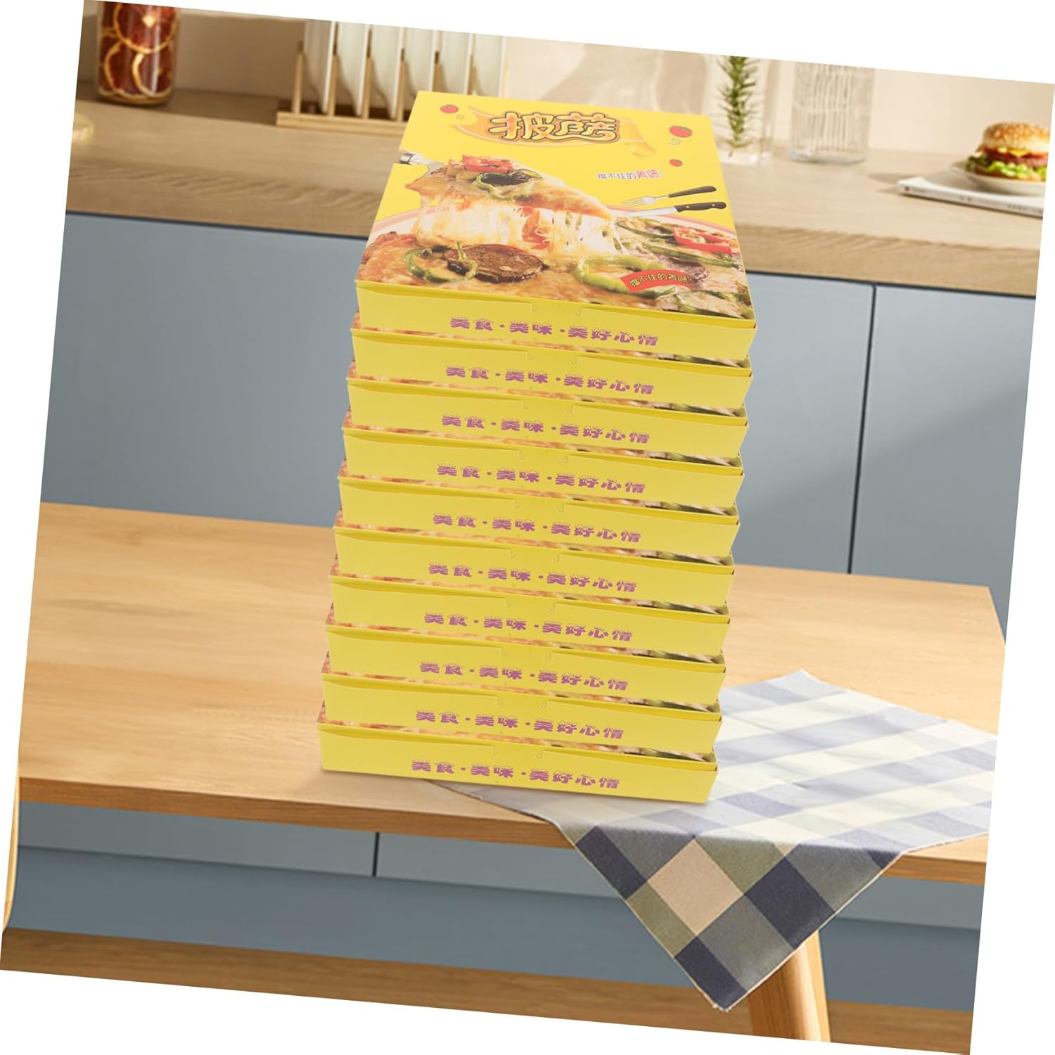 Homoyoyo 40pcs 9-inch Pizza Boxes Flat Corrugated Cardboard Takeout Containers Food Storage Holders and Party Use