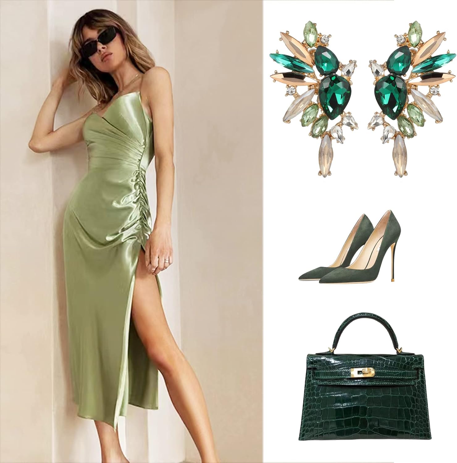 Vintage Rhinestone Statement Earrings for Women Fashion Bling Colorful Crystal Cluster Drop Dangle Earrings - Image 4