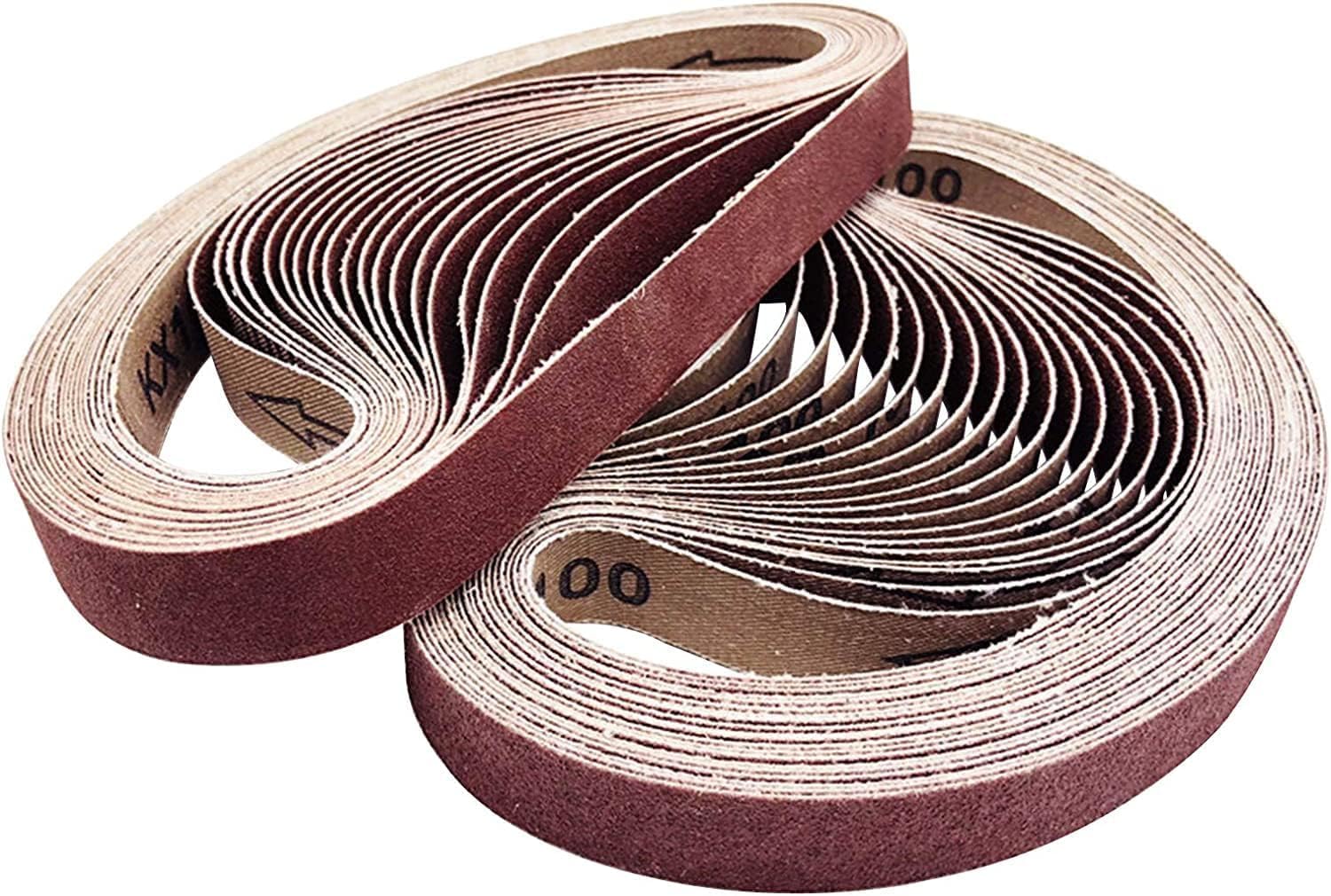 20 Pcs Sanding Belts 1-1/2" x 30" Inch Sanding Belt Aluminum Oxide Belt Sander Paper 600Grits