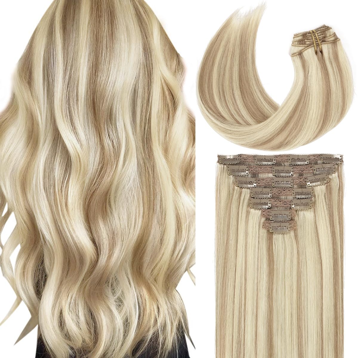 Caliee Blonde Clip In Hair Extensions