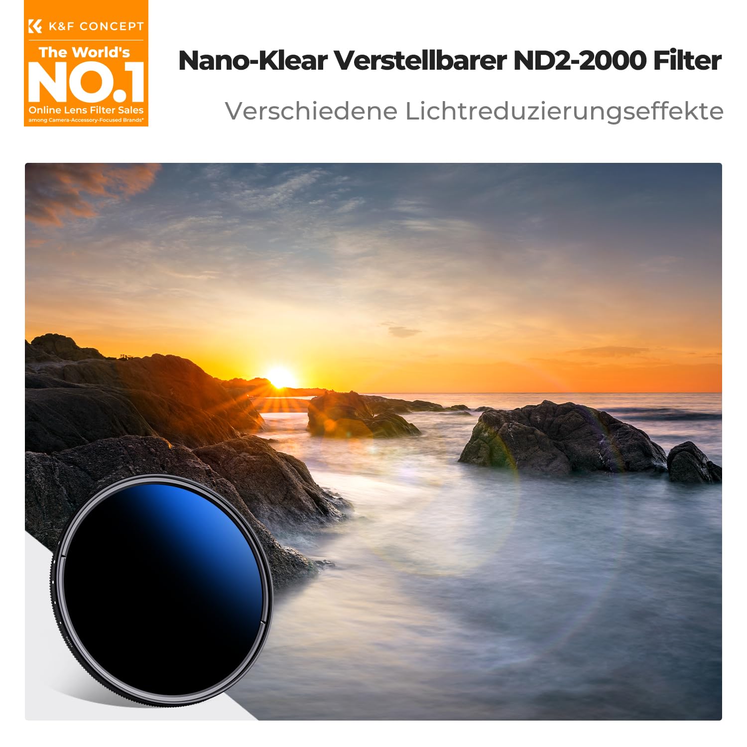 K&F Concept Nano K-serie ND-filter 77 mm variabel grijsfilter