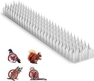 Blosail 33.4 Feet Clear Transparent PVC Bird Spike Strips for Outside Fences and Roofs to Keep Birds, Pigeons, Cats, Squir...
