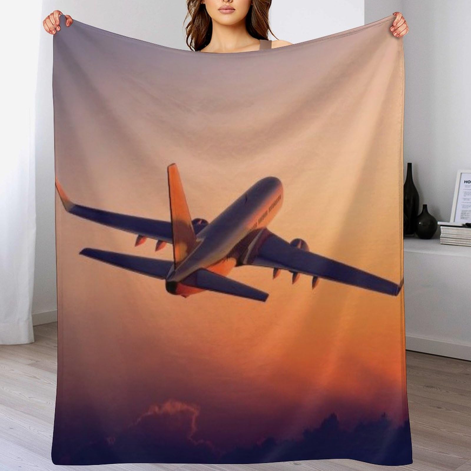 Couverture polaire en flannel 150x200cm douce et chaude pour lit et canapé
