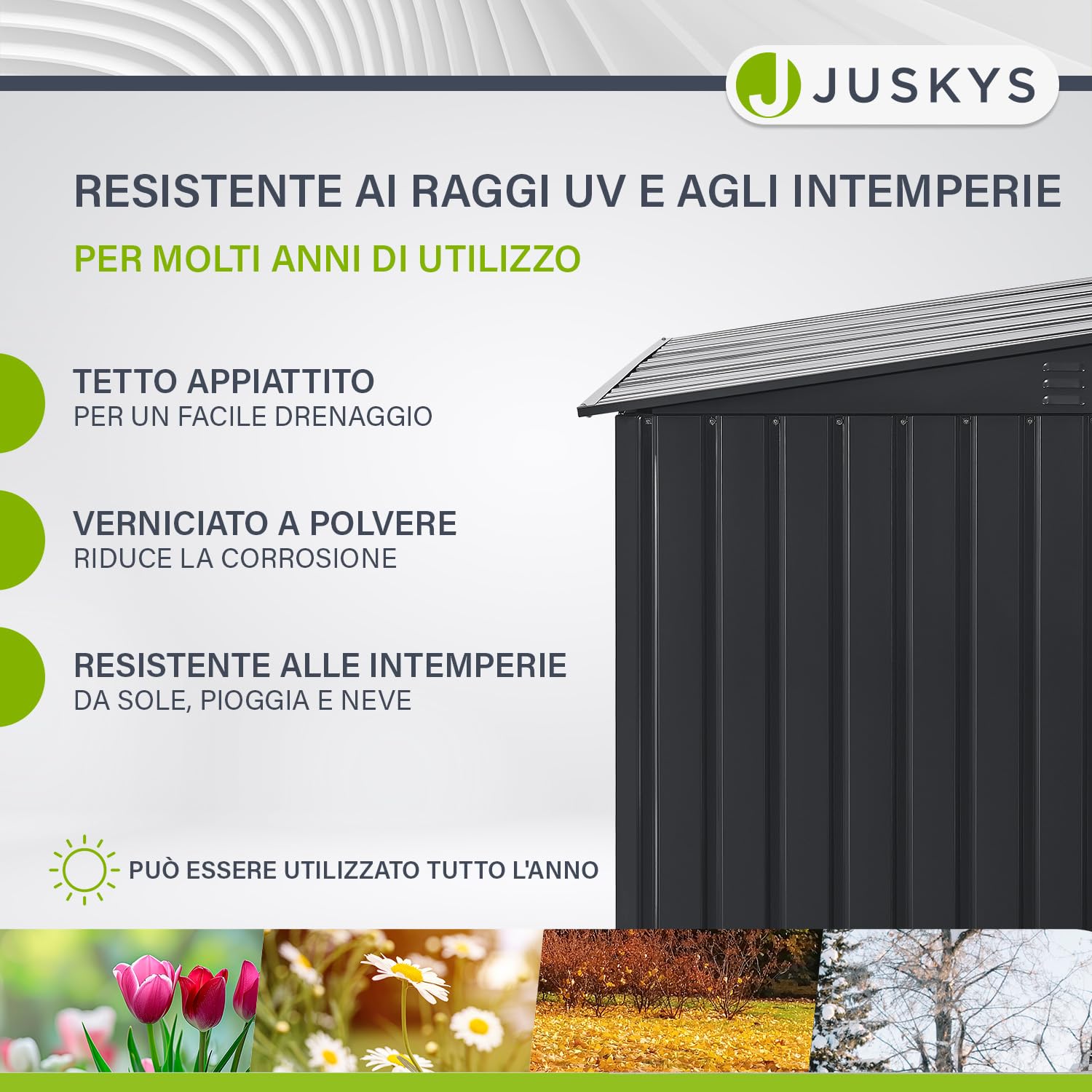 Juskys Contenitore per bidoni dei rifiuti da 3 pezzi Namur 3 bidoni da 120 litri - 2m² - 2 porte - Rivestimento contenitore rifiuti metallico Cassonetti per rifiuti Casetta per bidoni Contenitore