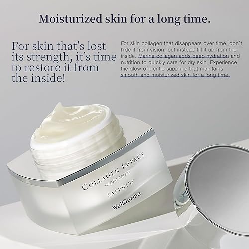 Miniatura 2 de WELLDERMA Sapphire Collagen Impact Hydro Cream, 1.69 onzas líquidas - Hidratante facial hidratante y equilibrante con complejo de colágeno y
