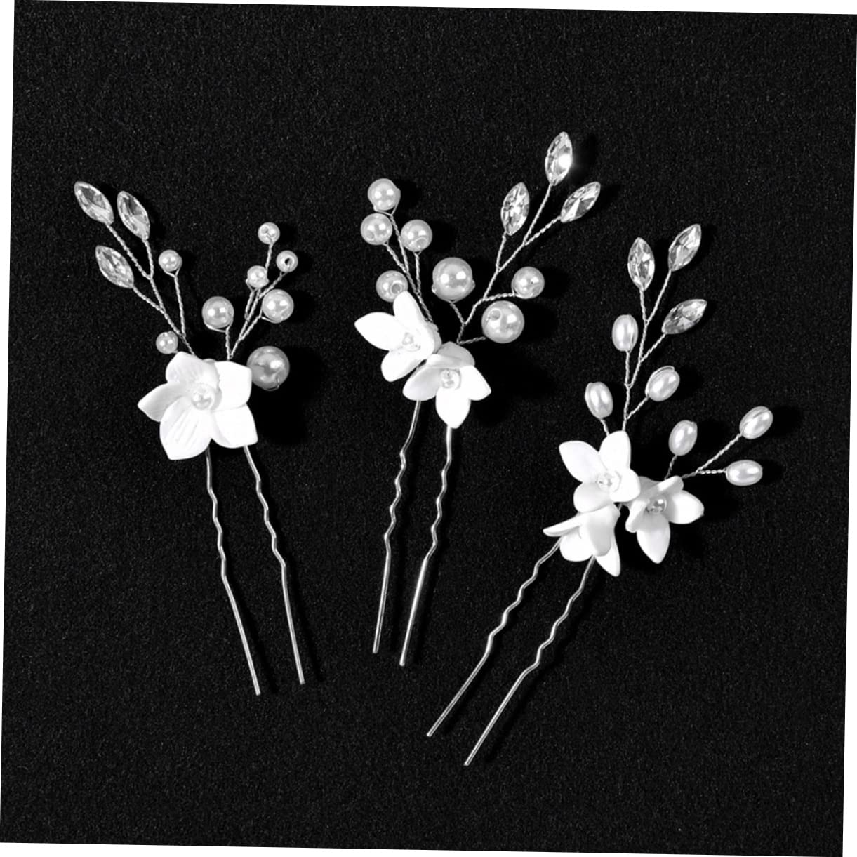 Beaupretty 15pièces Épingles De Cheveux Élégantes Pour Mariage Accessoires De Mariée Avec Fleurs Perles De Parfait Pour Fiançailles