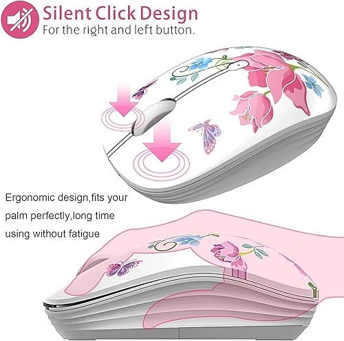 Miniatura 3 de Lindo mouse inalámbrico, 2.4G silencioso para oficina y negocios, con receptor USB, 1200 DPI, ratones ópticos para laptop, laptop, PC, computadora