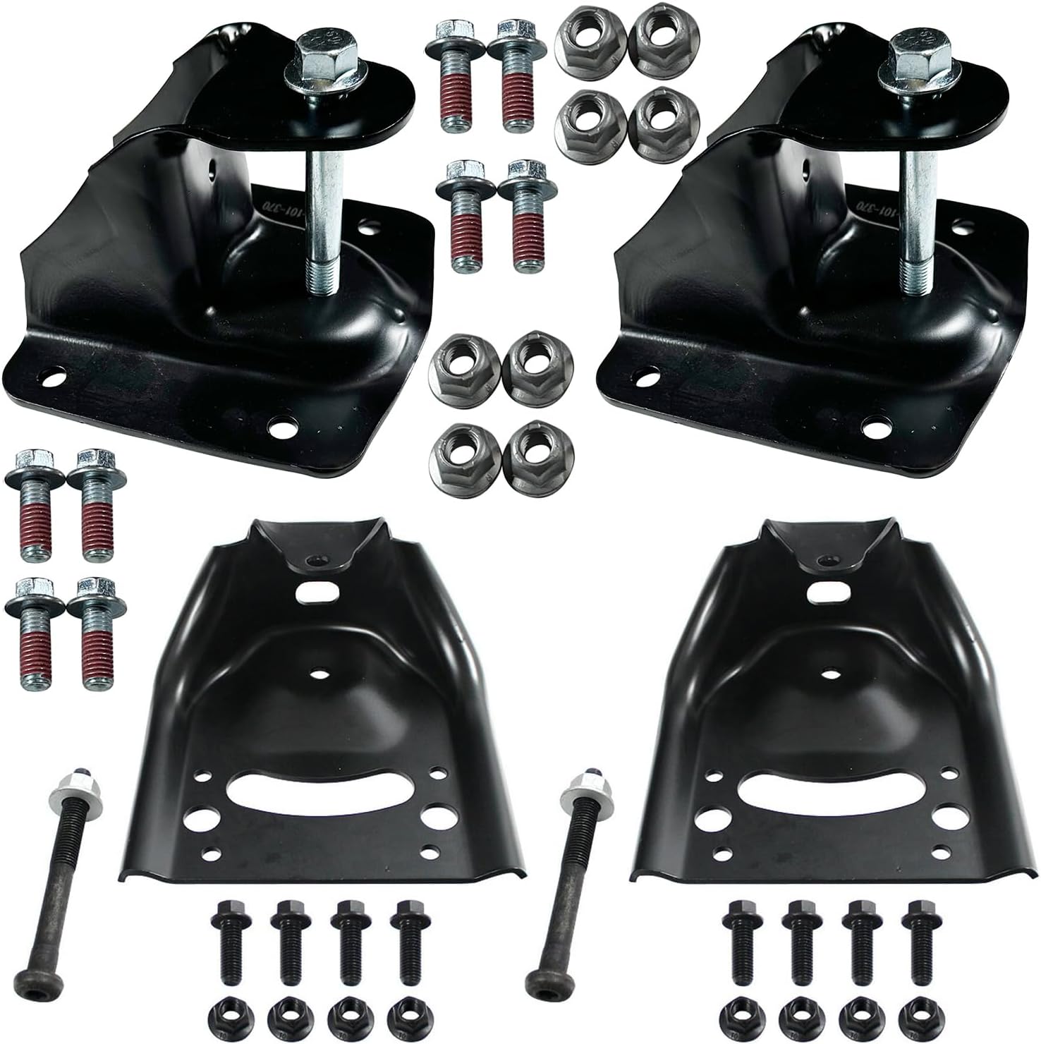 722-224 722-205 Rear Spring Rearward Leaf Spring Hangers and Forward Hangers Bracket kit For 1994-2002 Dodge Ram 2500 3500-3 inch Wide Spring