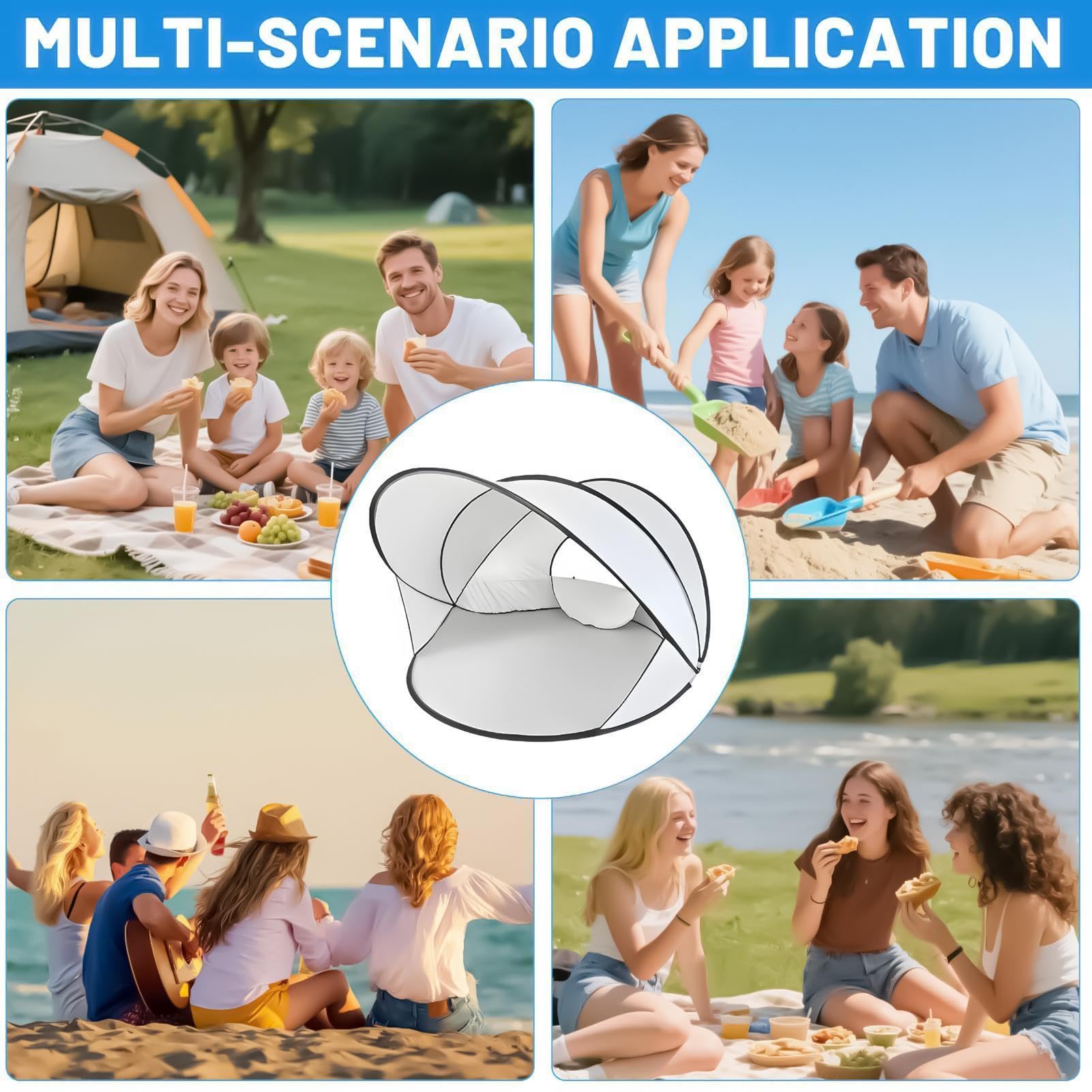 Strandzelt, Sonnenschutz, 130 x 130 x 100 cm, sofort aufgebaut, faltbar, Sommer-Campinghütte, für 2–3 Personen, Wandern, Angeln, Abenteuer, Garten, Rasen, Park, Hinterhof