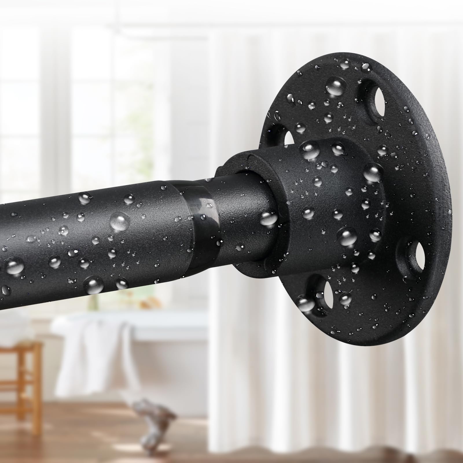 Creatyi Screw in Shower Curtain Rod Heavy Duty Shower