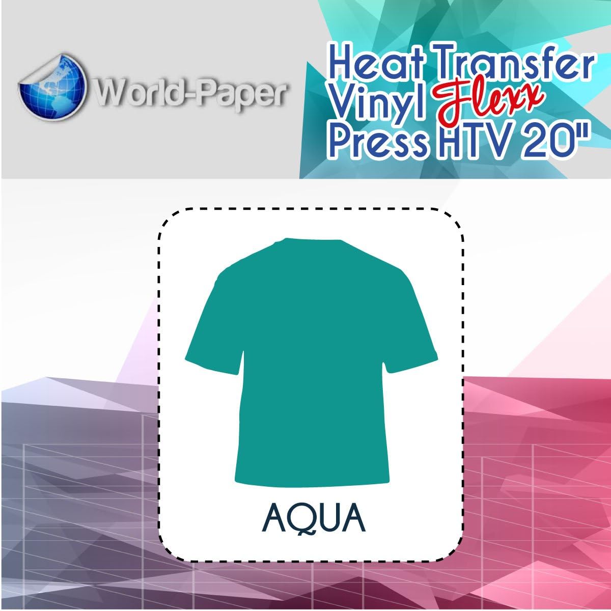 Heat Transfer Vinyl for Tshirts - 20" x 5 Yard Roll Soft Strech htv Fast Weeding (Aqua-Teal)