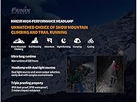 Vista 4 de Fenix HM65R - Linterna frontal recargable USB con funda de transporte APB-20, 1400 lúmenes, impermeable, doble foco y reflector, incluido