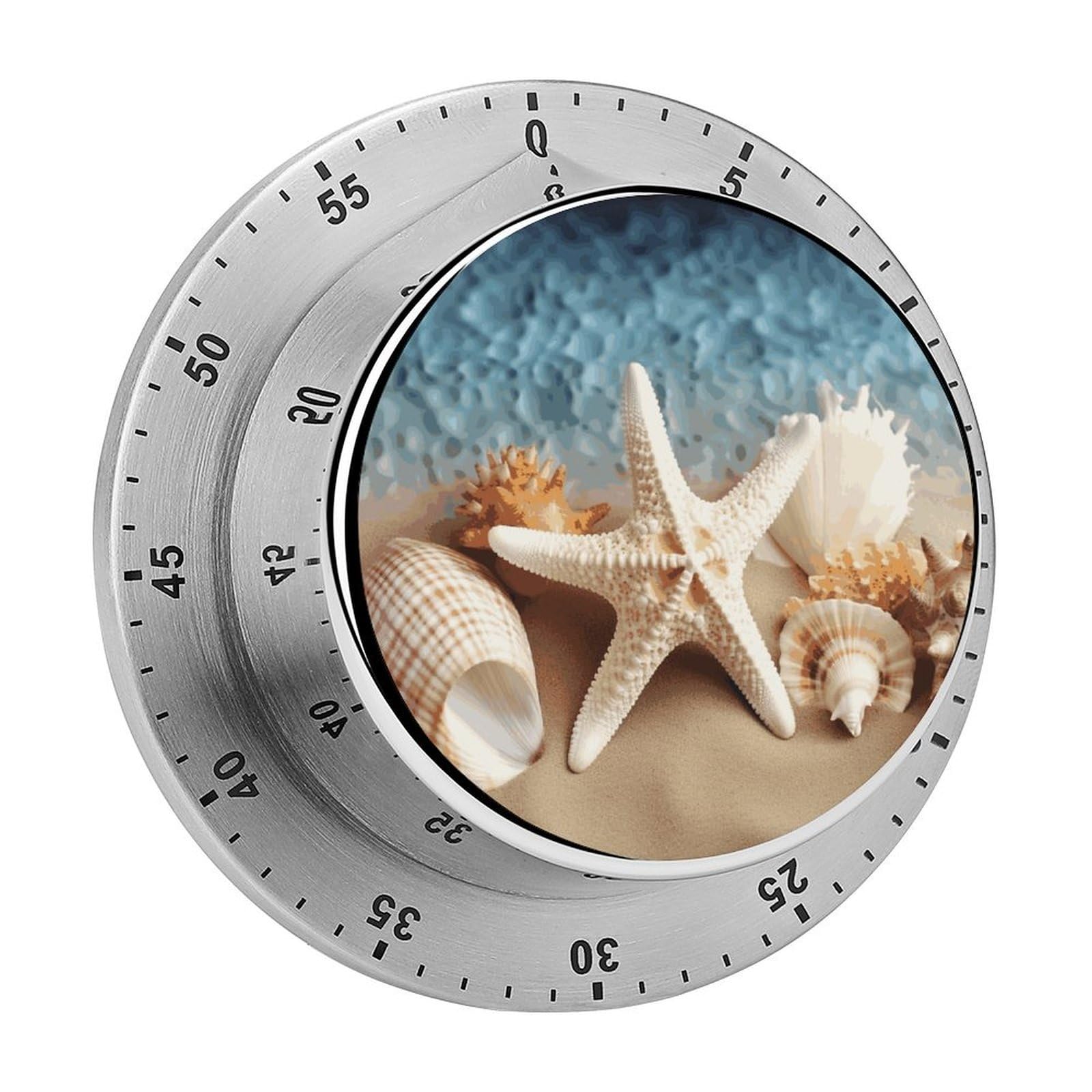 Adfgyerh Style Starfish Coral And Seashell Timer For Cooking, Kitchen Timer Magnetic No Batteries Required, Mechanical Timer With Loud Alarm, For Fitness Baking Exercise Oven