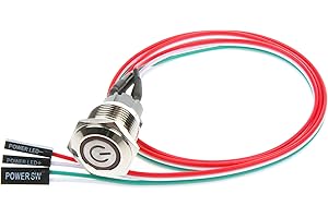 NOYITO 16mmChassis Switch Button with 22inch Extension Cable