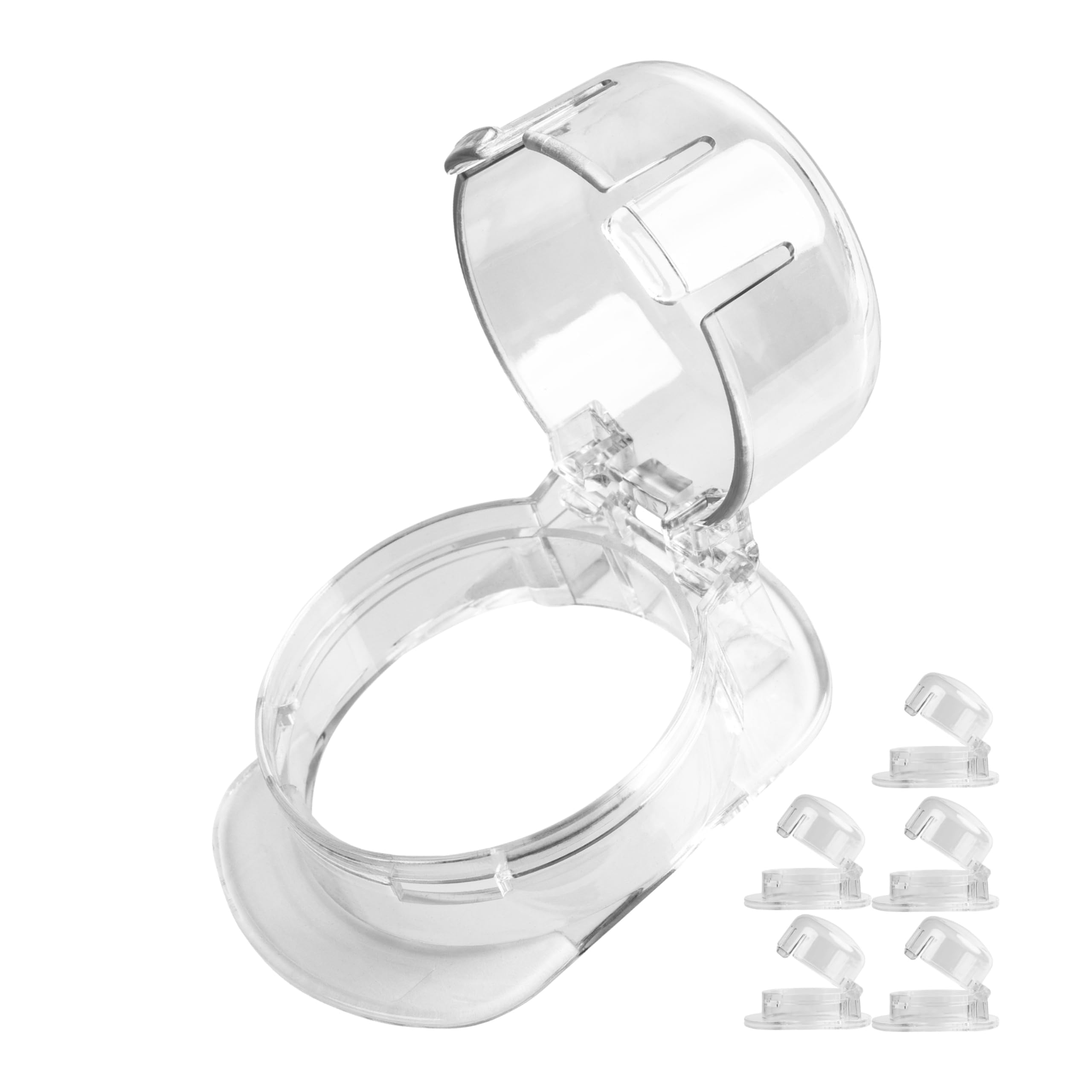 Fusible para pomos de cocina, paquete de 6, en transparente, para pomos de control con Ø máx. de 47 x 37 mm, distancia mínima entre los pomos de 57 mm, fusible para pomos de cocina para bebés